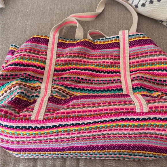 Colorful Embroidered and Beaded Tote Bag - Picture 3 of 5